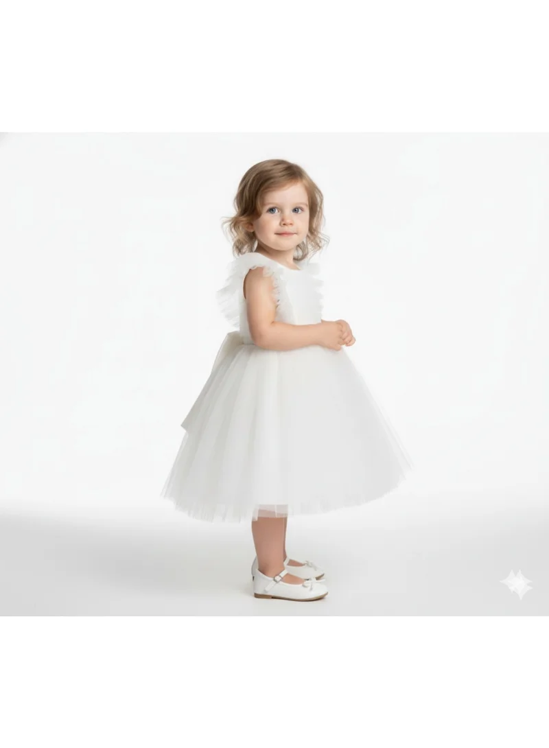 بيداني فستان أبيض لامع